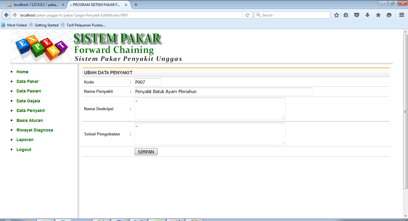 aplikasi sistem pakar dengan php code